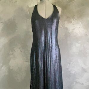 Ashley Stewart Navy Metallic Slip Dress